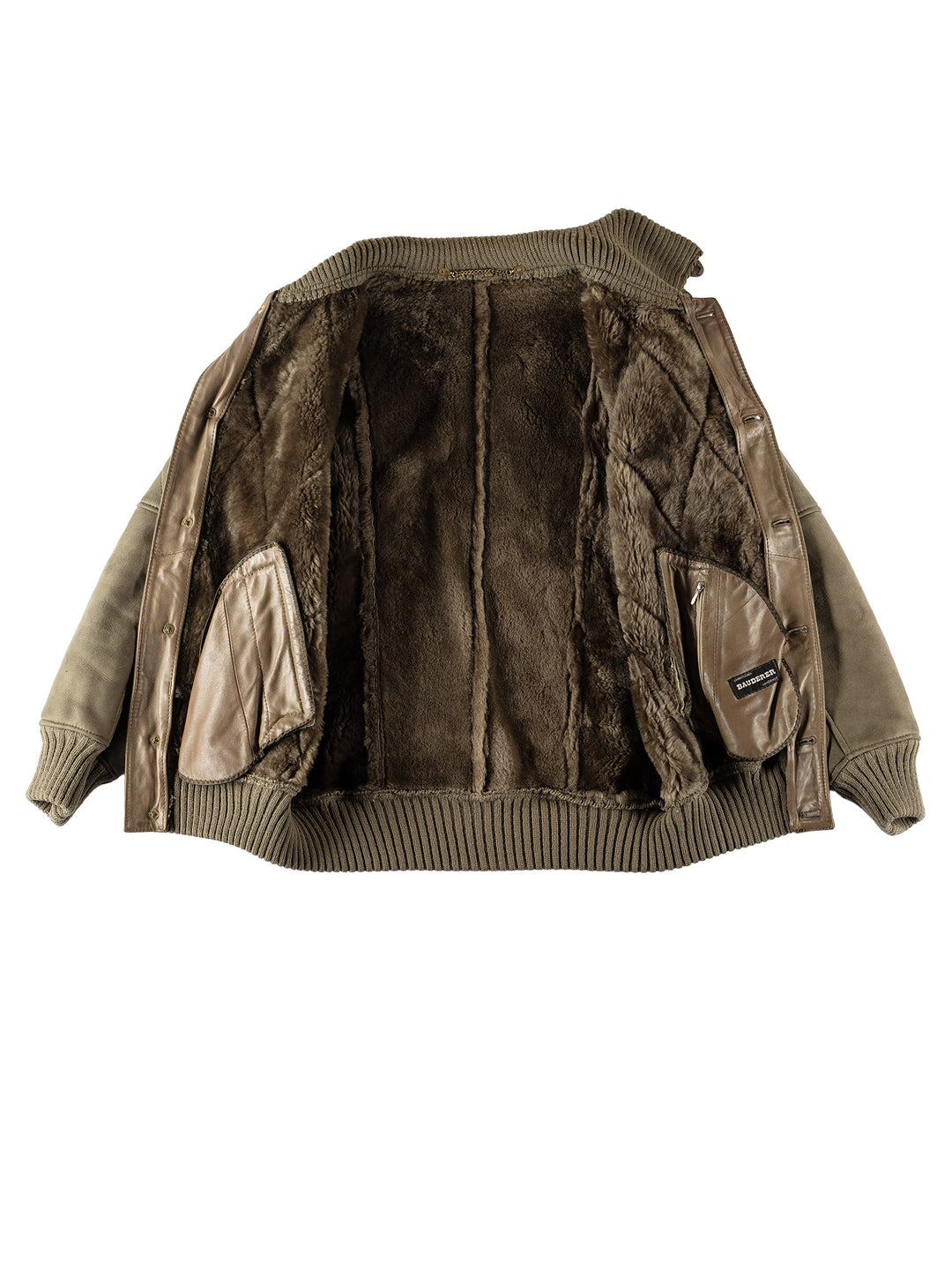 Vintage 80's Men Sheepskin Jacket in GreenVN540