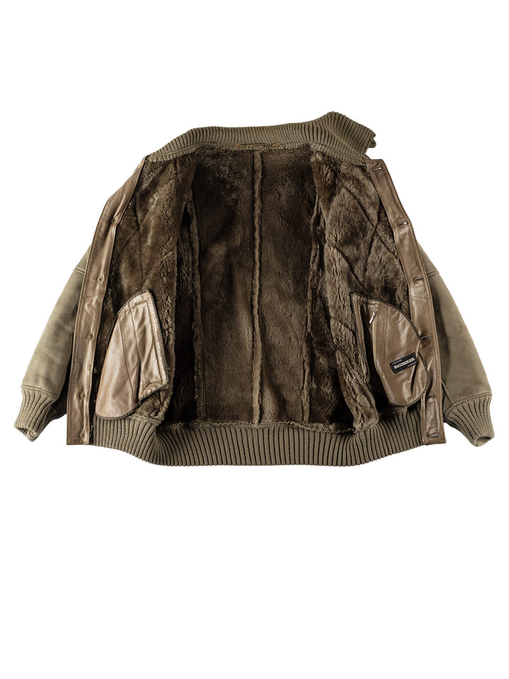 Vintage 80's Men Sheepskin Jacket in GreenVN540