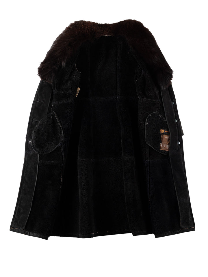 Vintage 70's Women Sheepskin Coat in BlackMN739