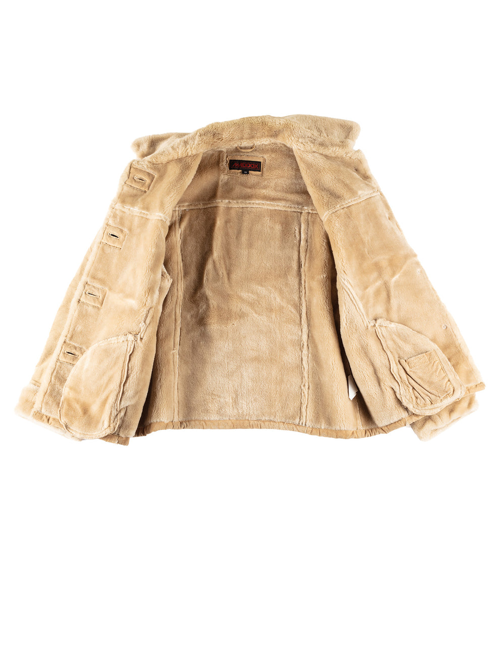 Vintage 80's Women Faux Sheepskin Jacket in BeigeMN650