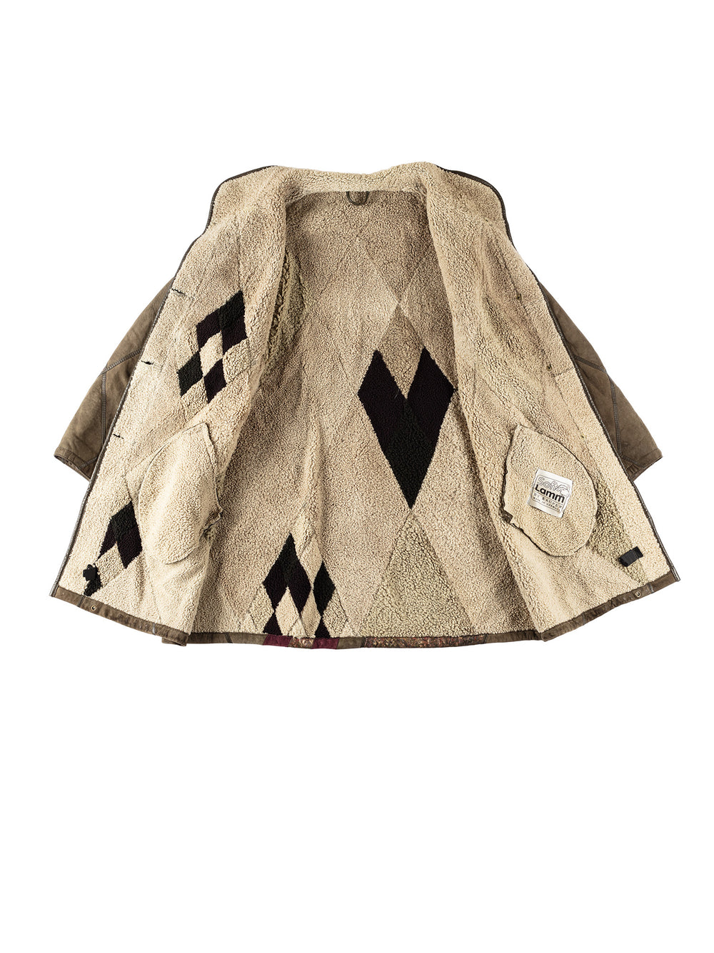 Vintage 80's Women Sheepskin Coat in GreenMN576