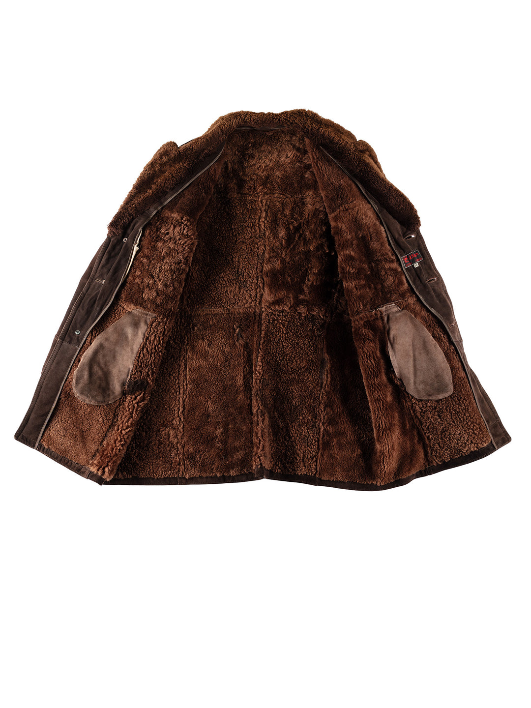 Vintage 80's Men Sheepskin Coat in BrownVN428