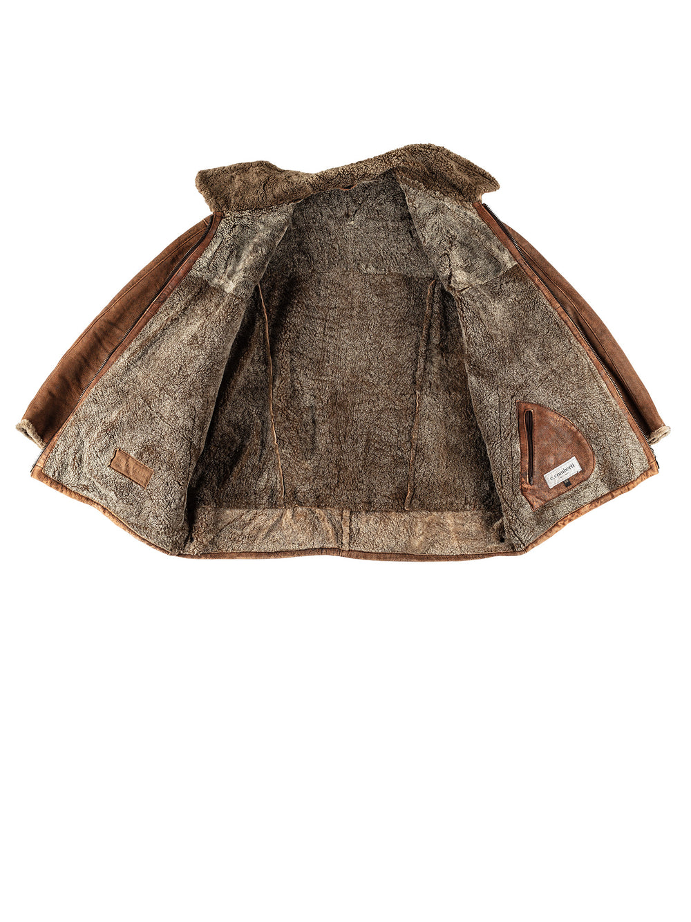 Vintage 80's Men Sheepskin Coat in BrownVN699