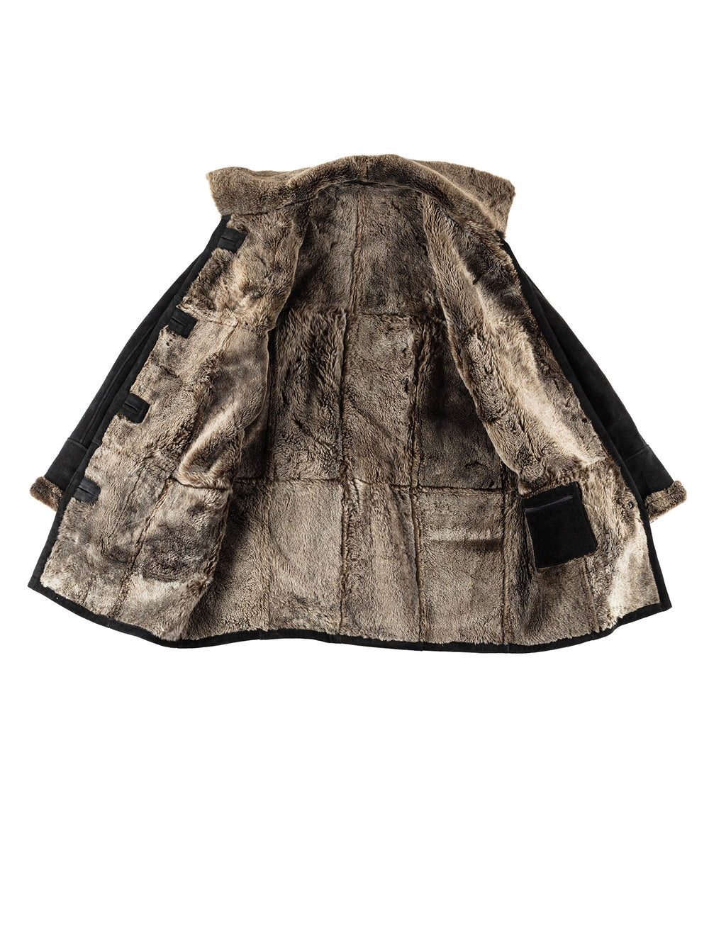 Vintage 80's Women Sheepskin Coat in BlackMN708