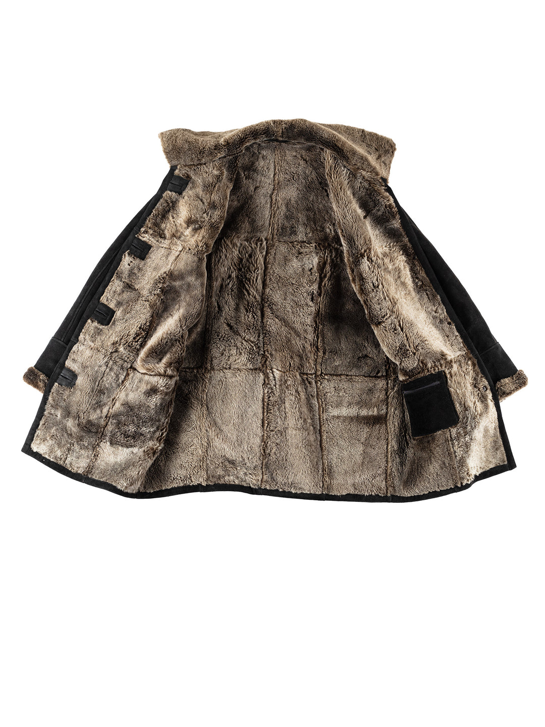 Vintage 80's Women Sheepskin Coat in BlackMN708
