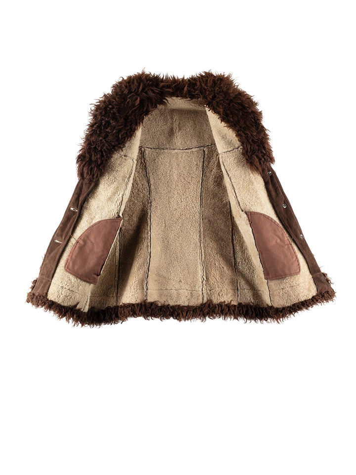 Vintage 70's Women Sheepskin Coat in BrownMN788