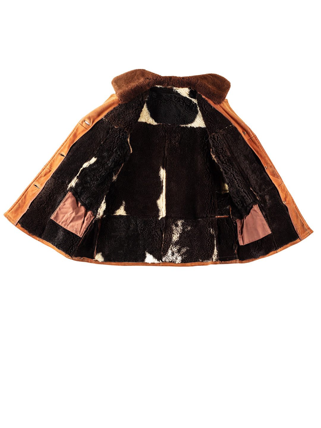 Vintage 80's Women Sheepskin Coat in OrangeMN308