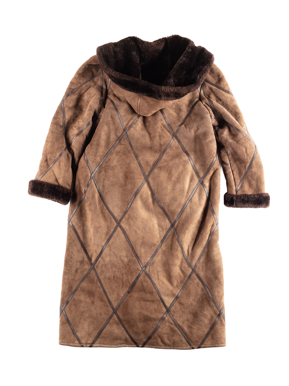 Vintage 90's Women Sheepskin Coat in Brown