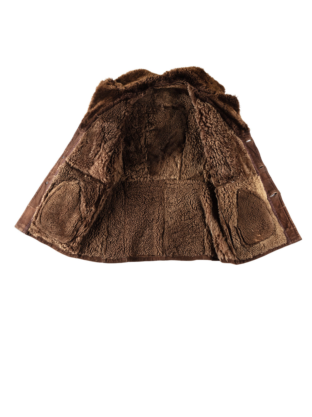 Vintage 70's Men Sheepskin Coat in BrownVN342