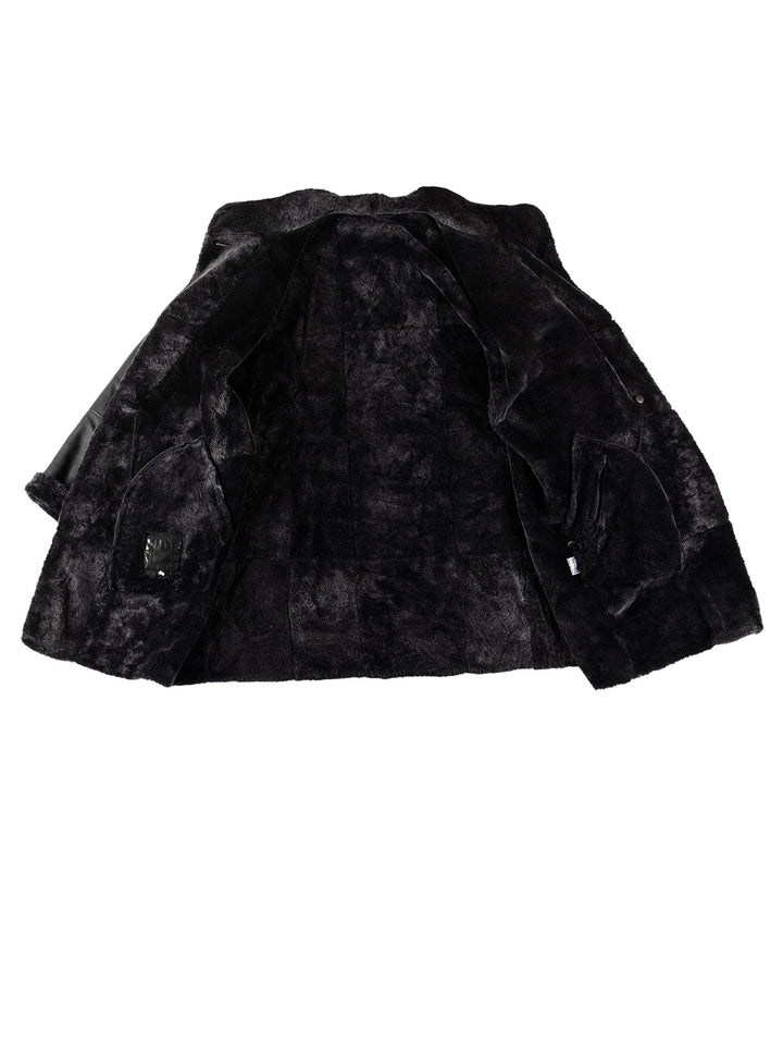 Vintage 80's Women Sheepskin Coat in BlueMN596