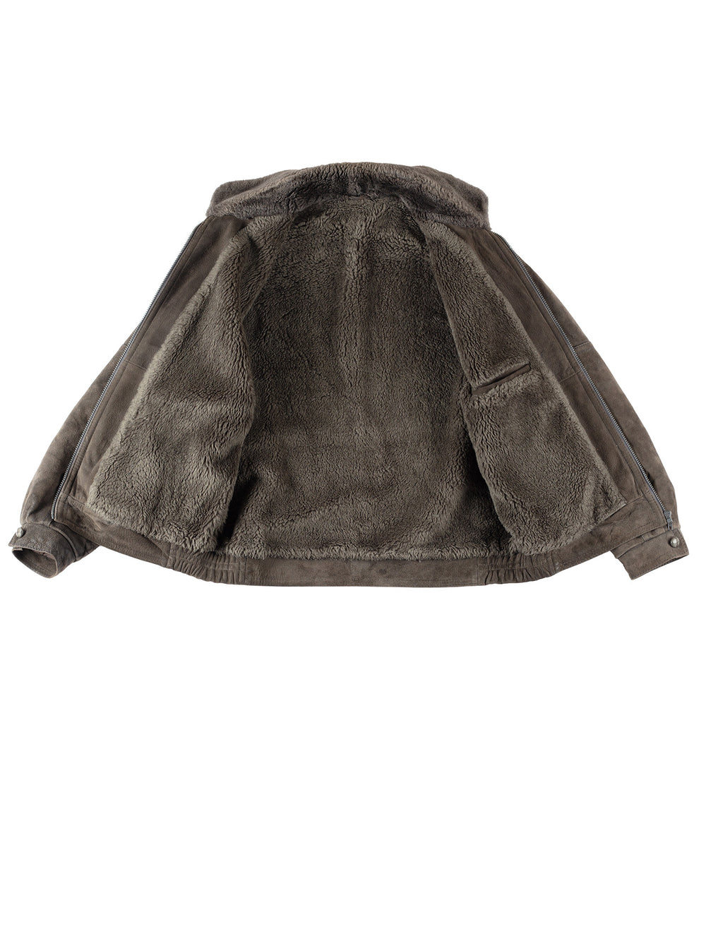 Vintage 90's Men Faux Sheepskin Jacket in GrayVN283
