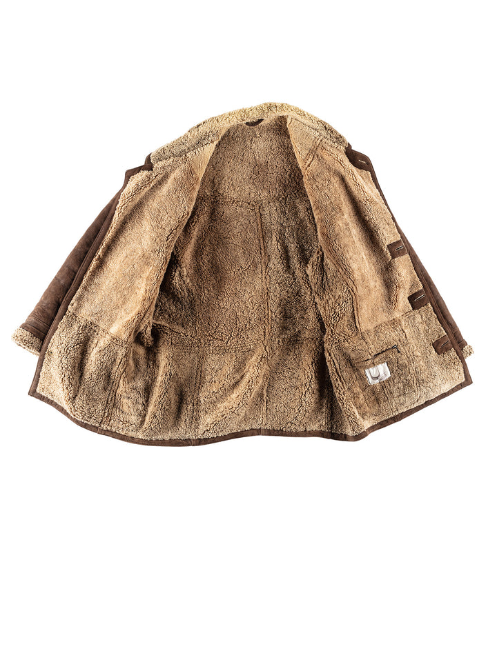 Vintage 80's Men Sheepskin Coat in BrownVN760