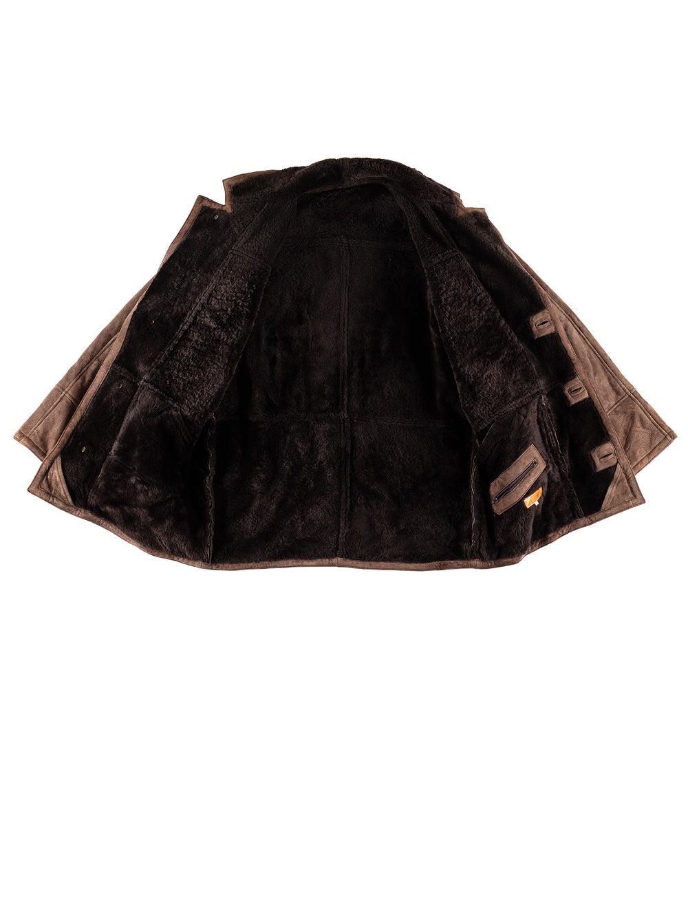 Vintage 80's Men Sheepskin Coat in BrownVN735