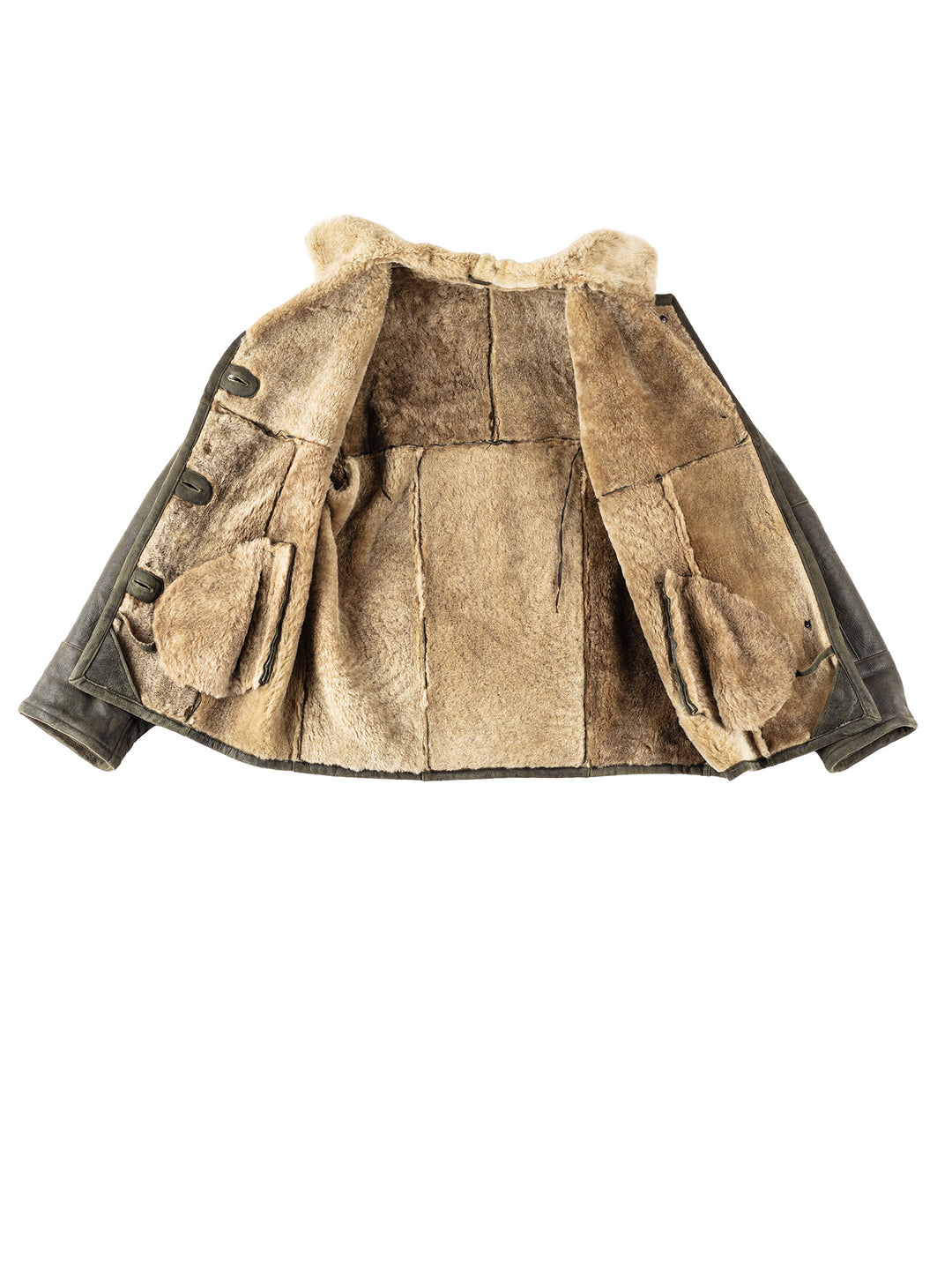 Vintage 80's Women Sheepskin Jacket in GreenMN323