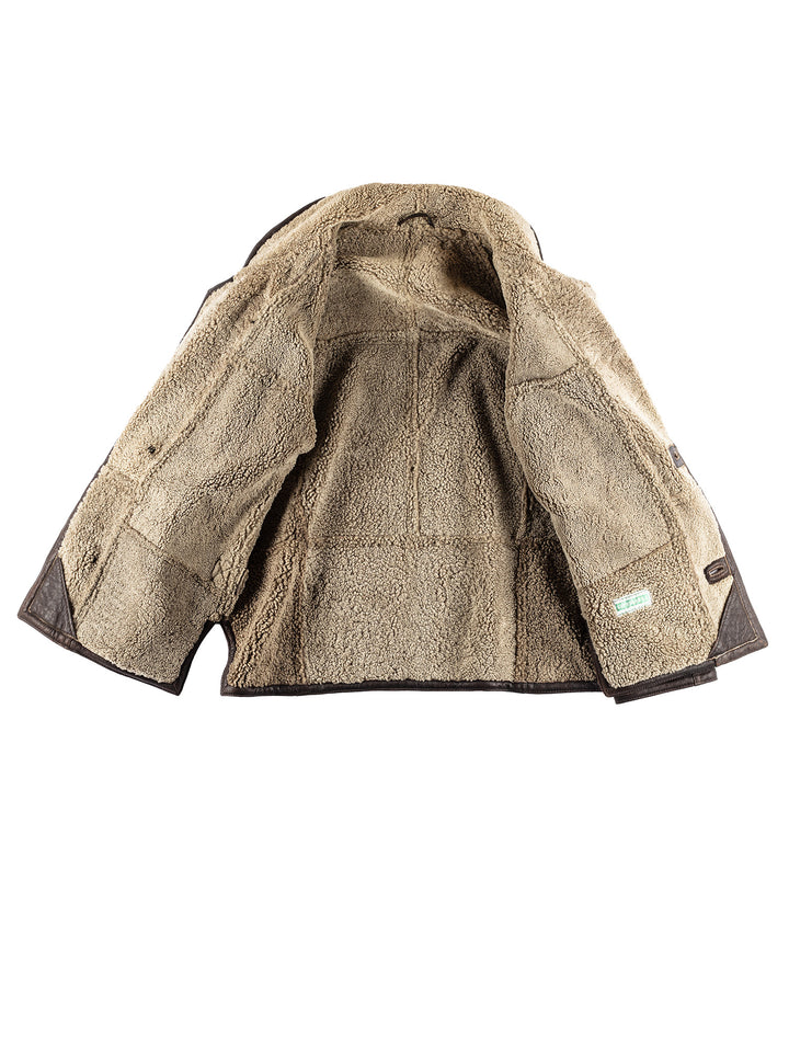 Vintage 80's Men Sheepskin Coat in BrownVN443
