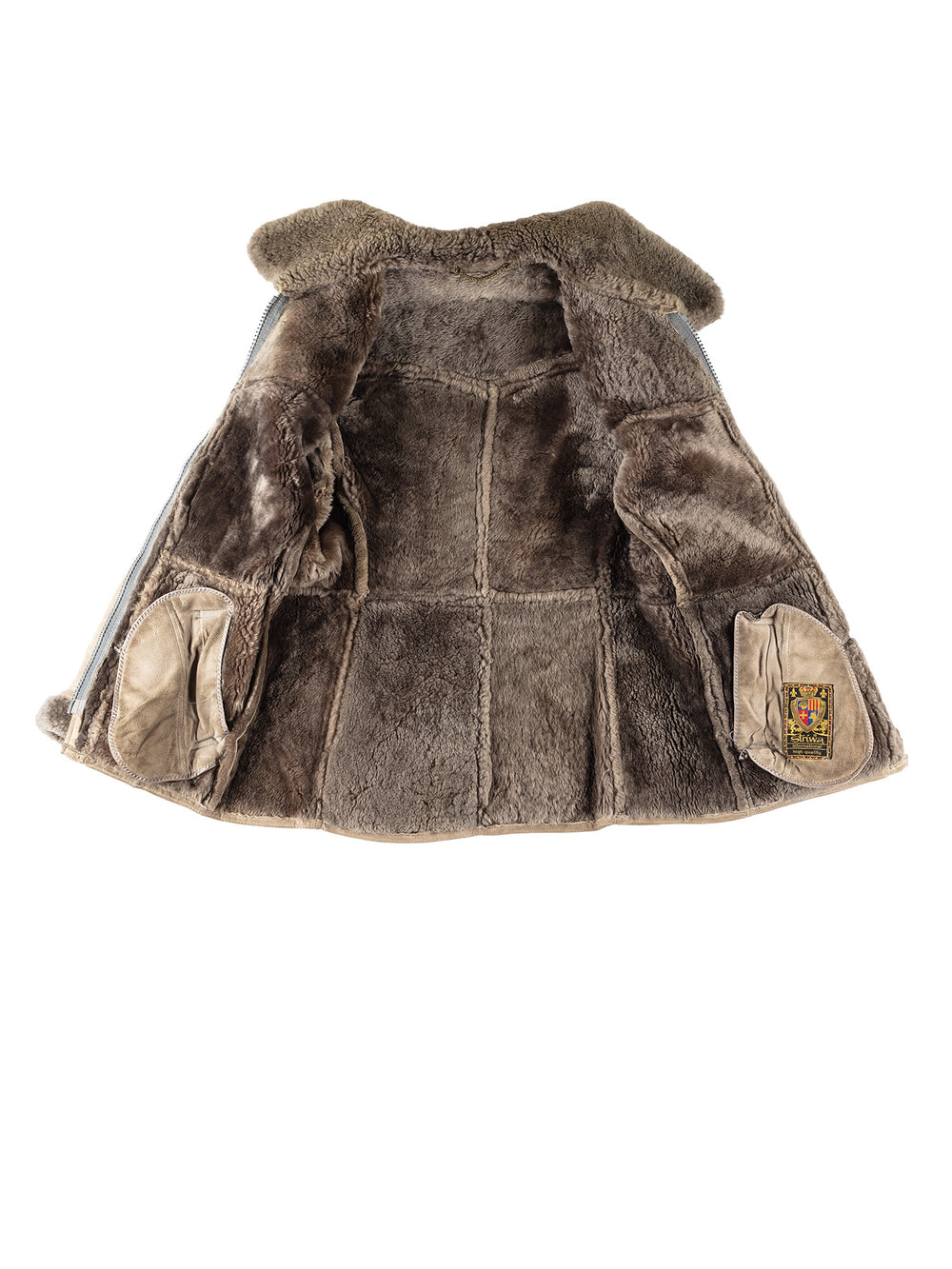 Vintage 80's Women Sheepskin Coat in BeigeMN370