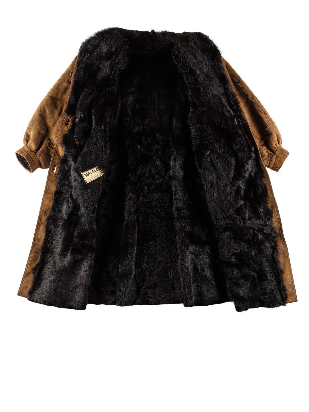 Vintage 80's Women Sheepskin Coat in KhakiMN504