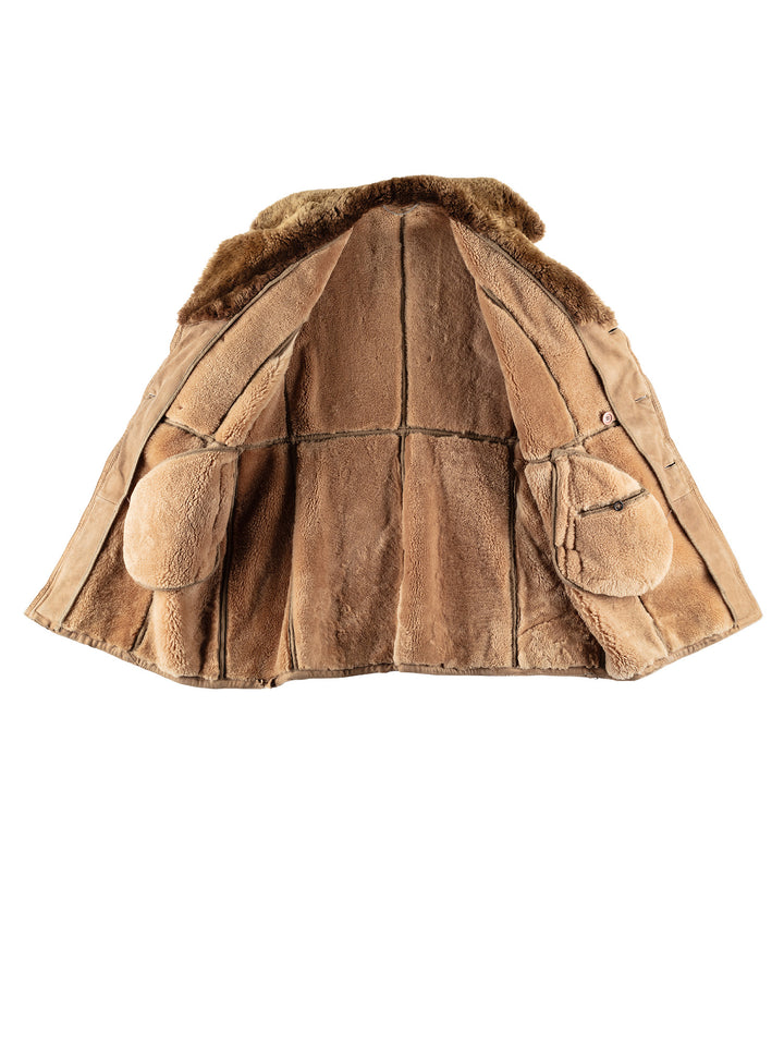 Vintage 70's Men Sheepskin Coat in BeigeVN623