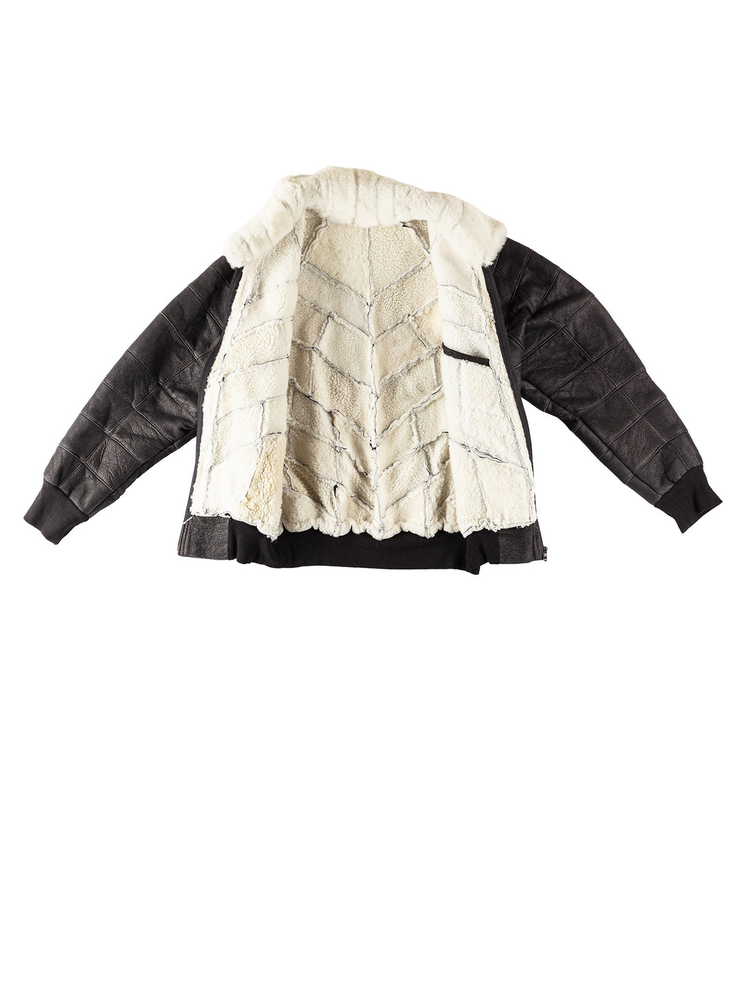 Vintage 90's Men Sheepskin Jacket in BlackVN355