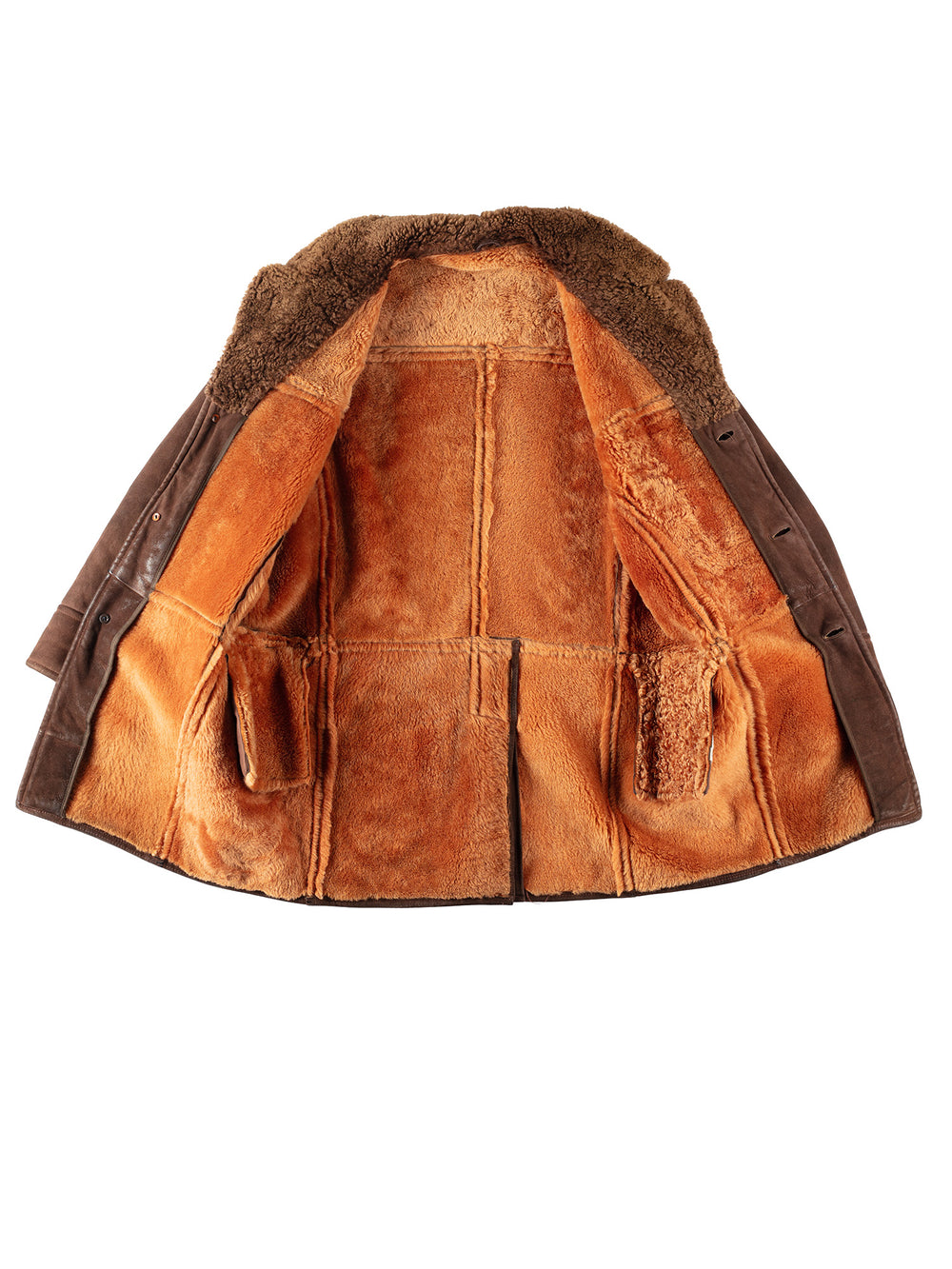 Vintage 80's Men Sheepskin Coat in BrownVN287