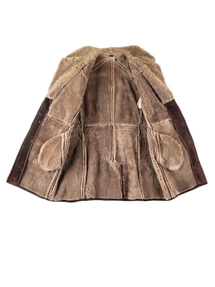 Vintage 70's Men Sheepskin Coat in BrownVN305