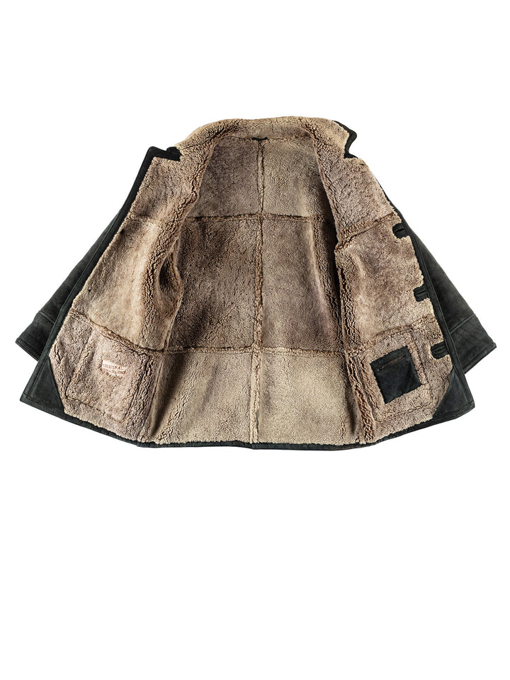 Vintage 80's Men Sheepskin Coat in GreenVN593