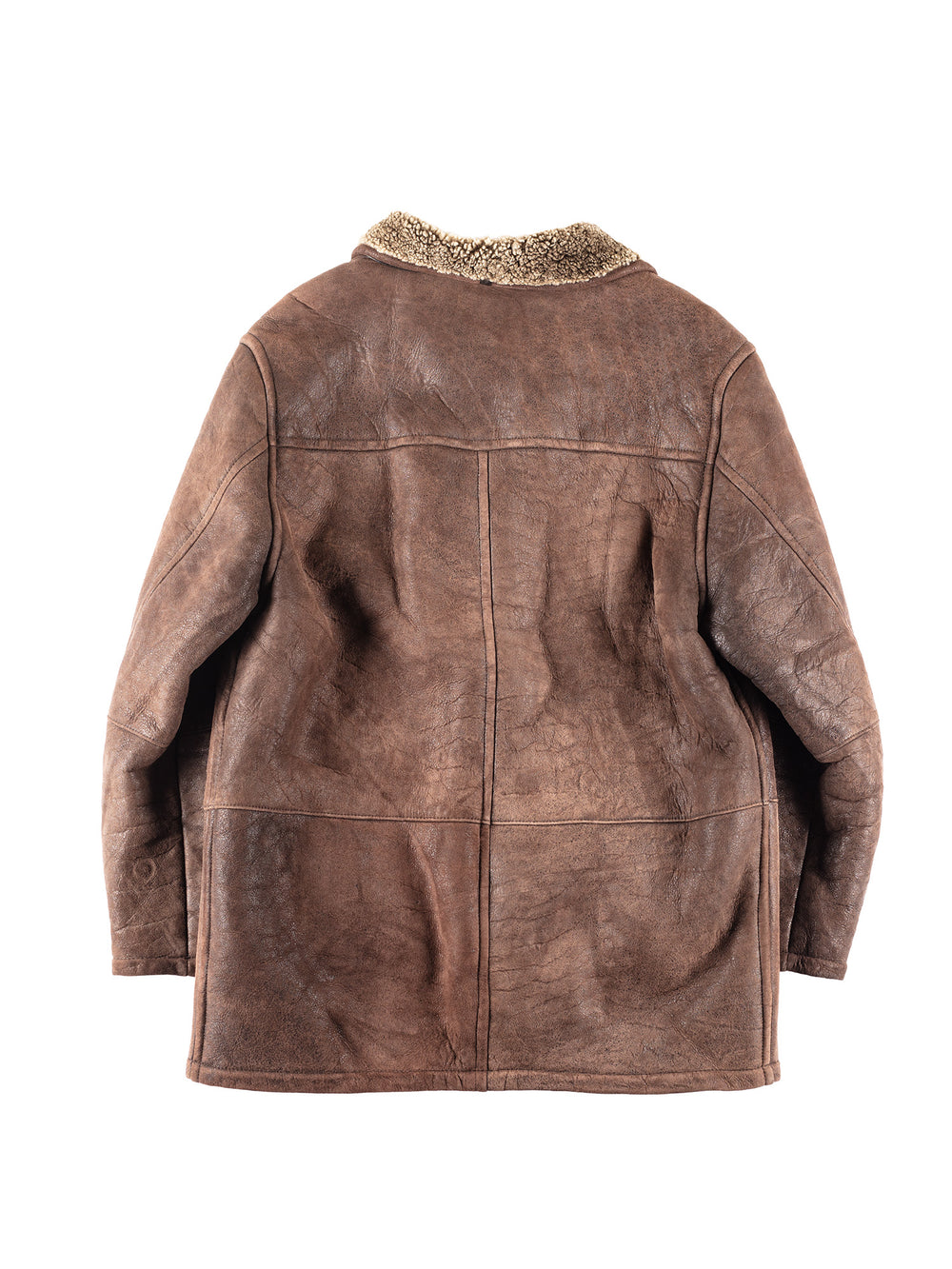 Vintage 90's Men Sheepskin Coat in Brown