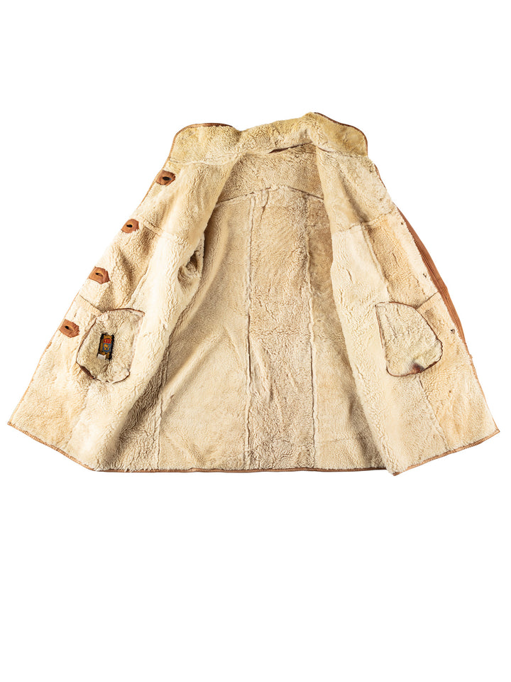 Vintage 90's Women Sheepskin Coat in BrownMN608