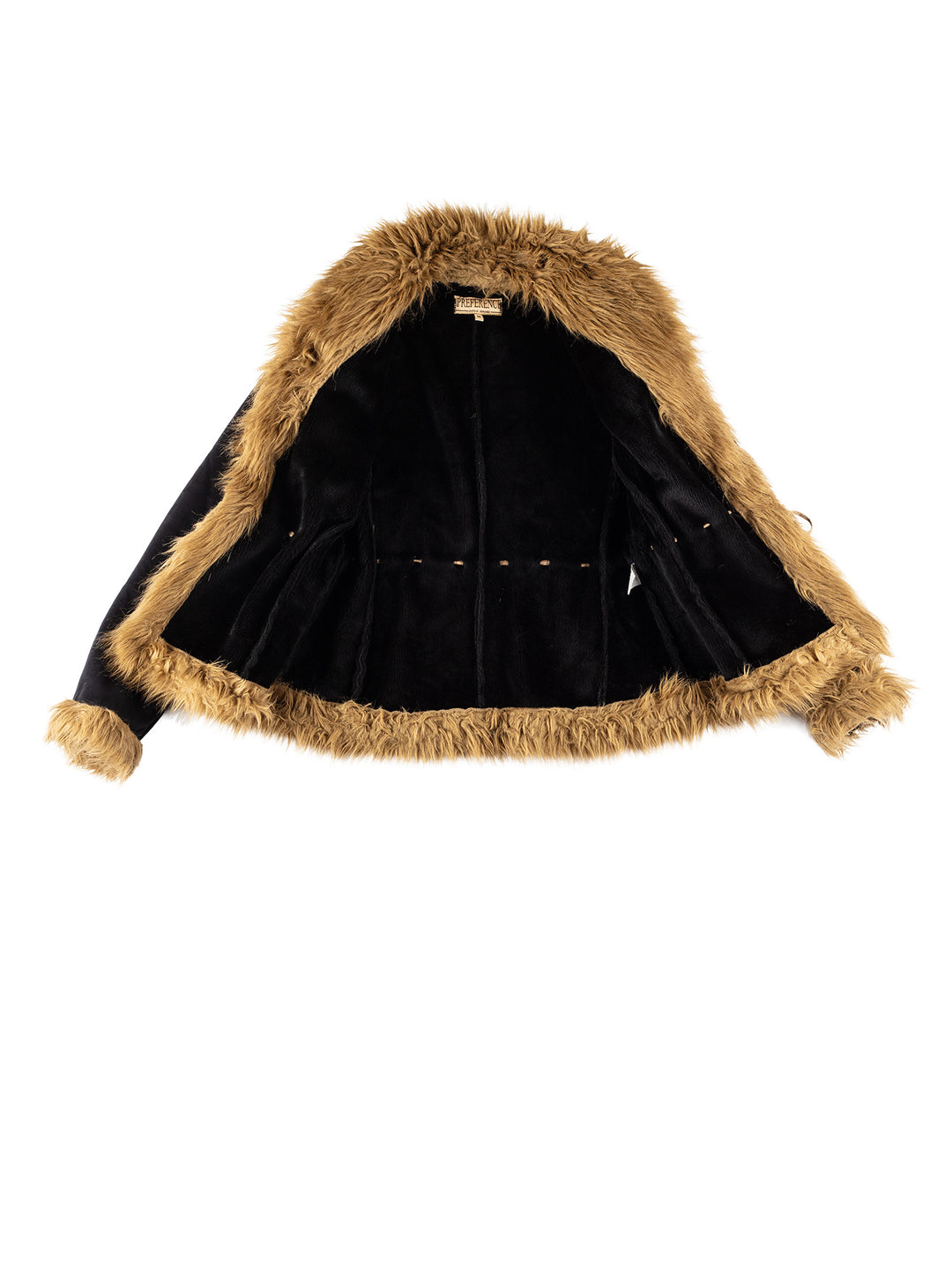 Vintage 70's Women Faux Sheepskin Coat in BlueMN654