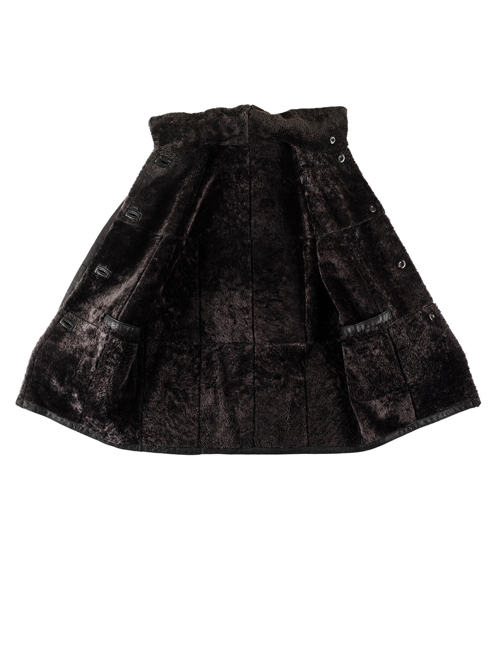 Vintage 80's Women Sheepskin Coat in BlackMN711