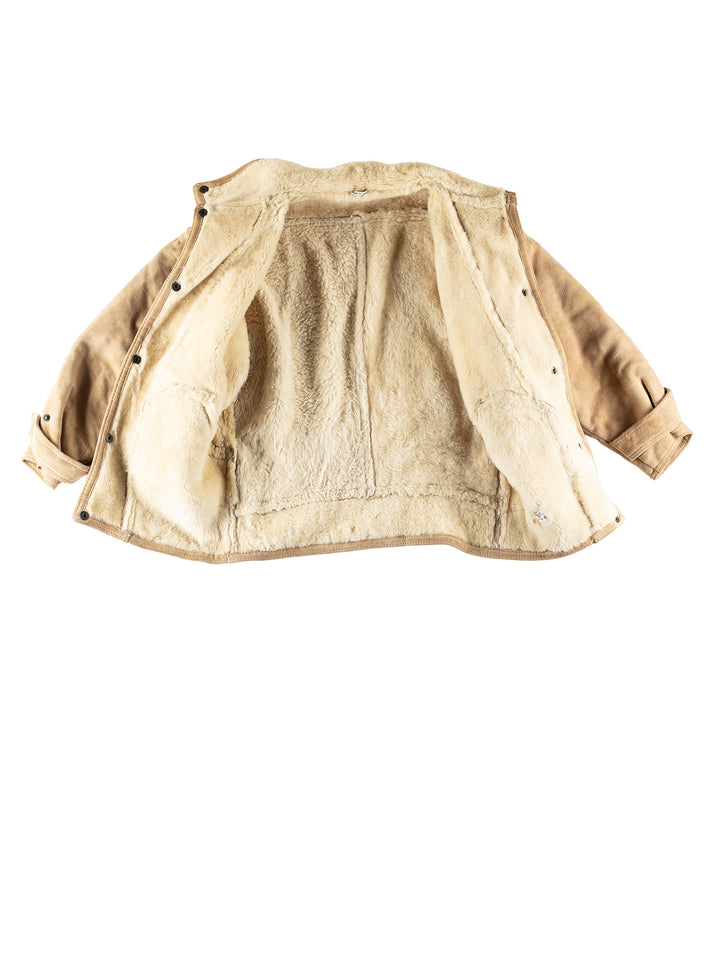Vintage 80's Women Sheepskin Jacket in BeigeMN801