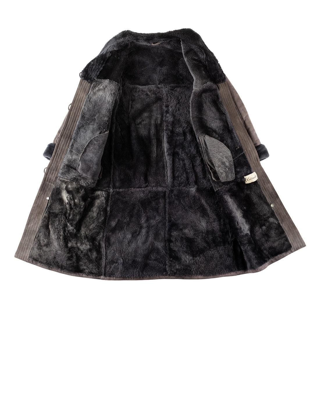Vintage 70's Women Sheepskin Coat in GrayMN547