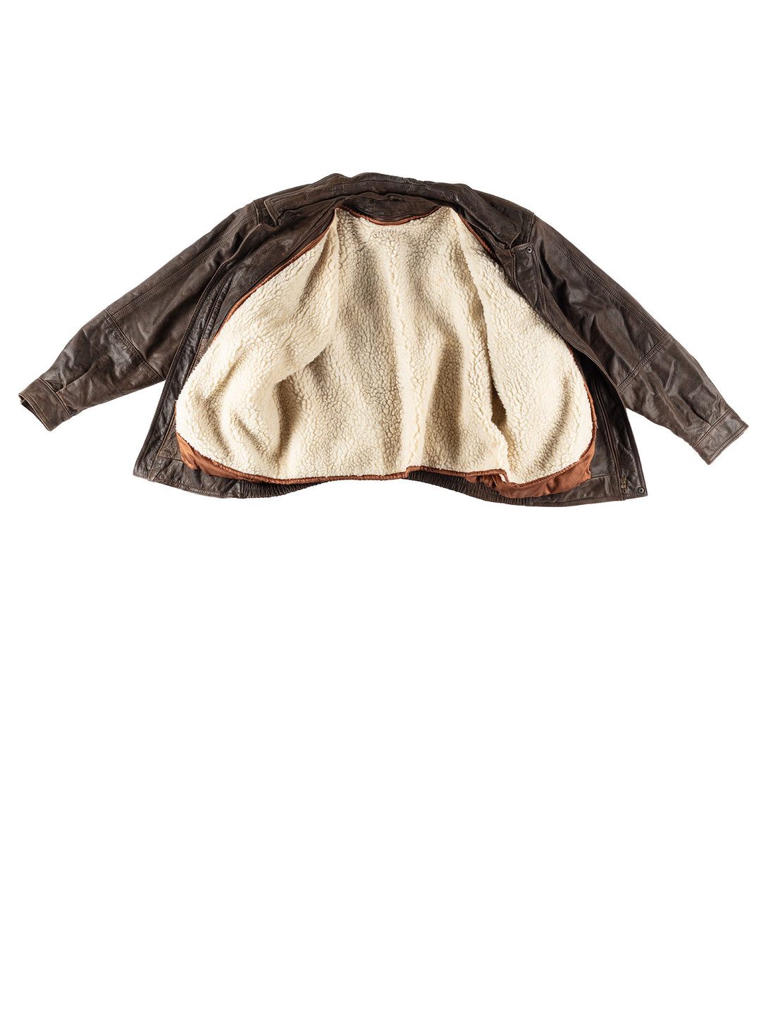 Vintage 80's Men Faux Sheepskin Jacket in BrownVN579