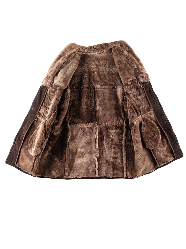 Vintage 70's Men Sheepskin Coat in BrownVN755