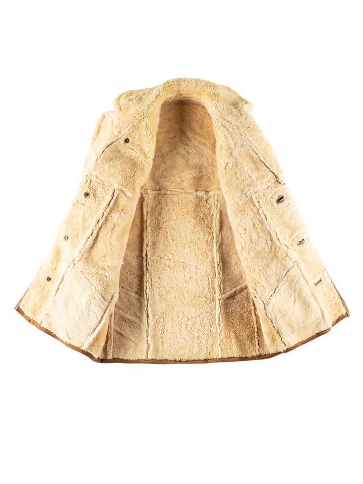 Vintage 70's Men Sheepskin Coat in BrownVN646