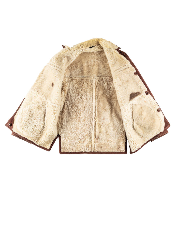 Vintage 70's Men Sheepskin Coat in BrownVN726