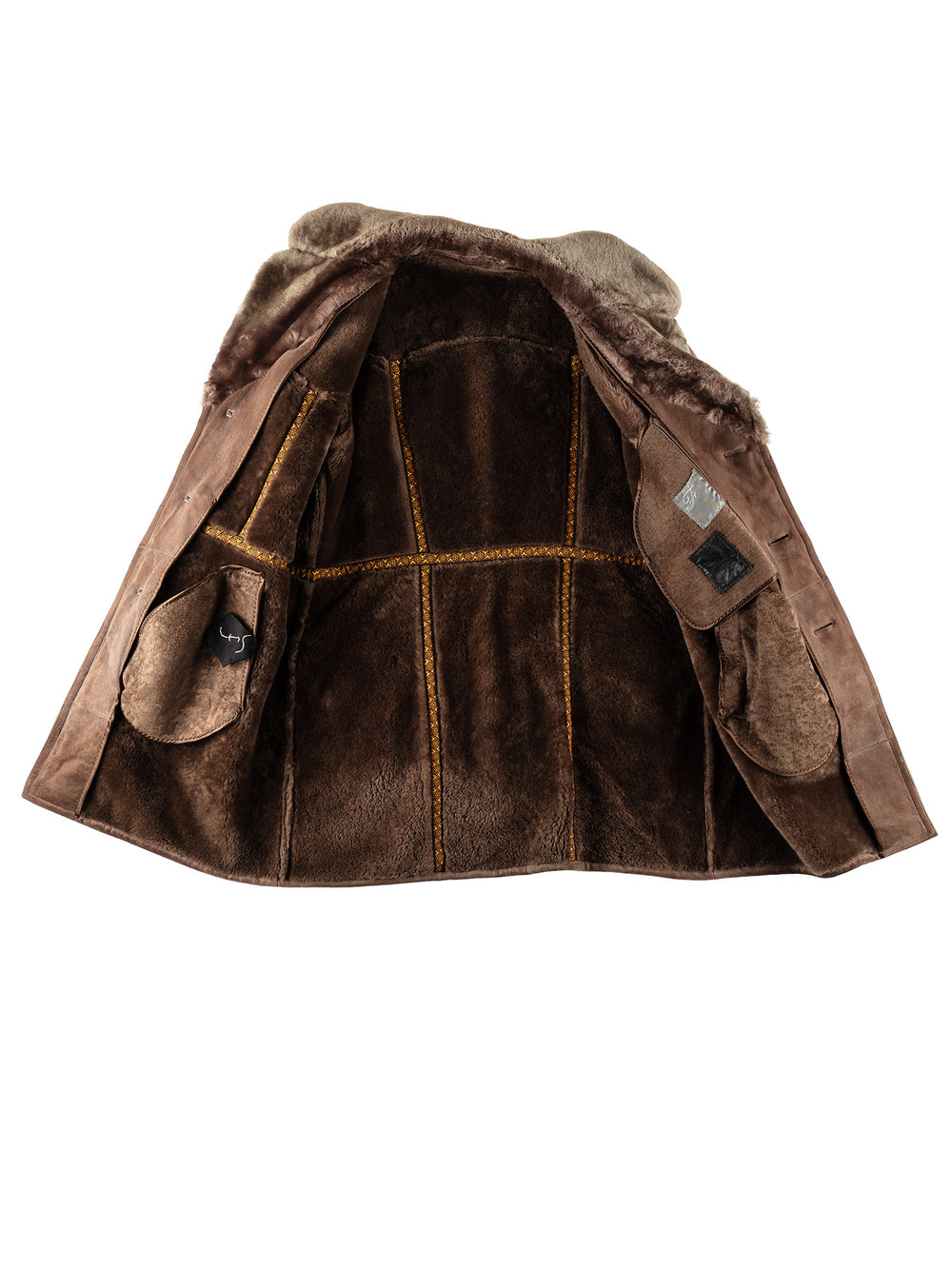 Vintage 80's Men Sheepskin Coat in BrownVN419