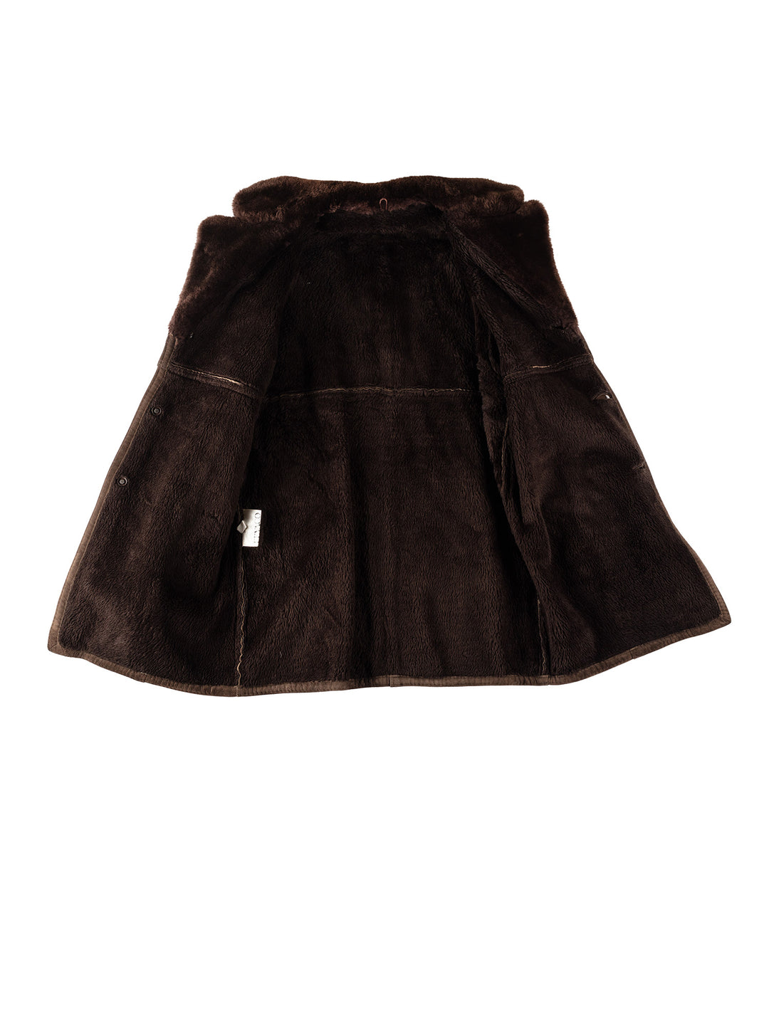 Vintage 70's Men Faux Sheepskin Coat in BrownVN337