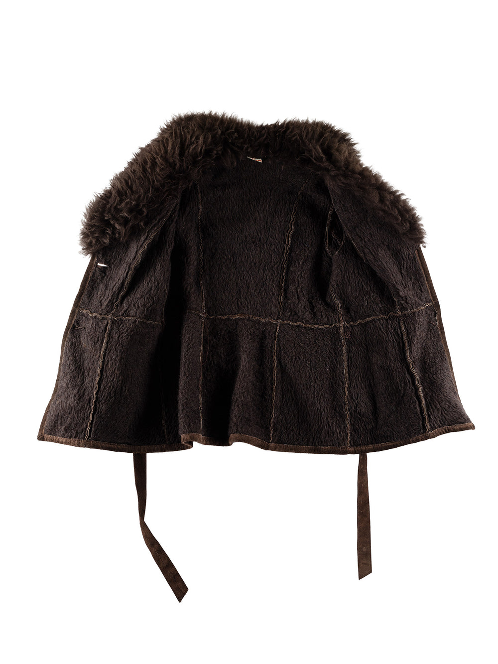 Vintage 70's Women Faux Sheepskin Coat in BrownMN671