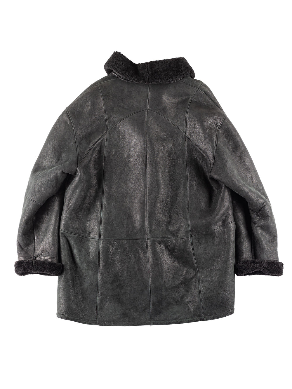 Vintage 90's Women Sheepskin Coat in Black