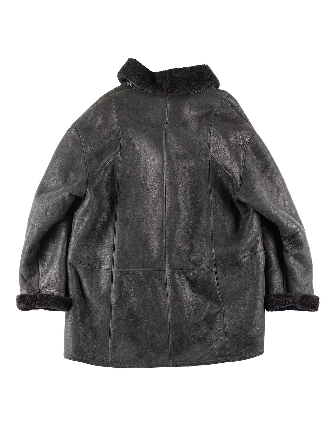 Vintage 90's Women Sheepskin Coat in Black