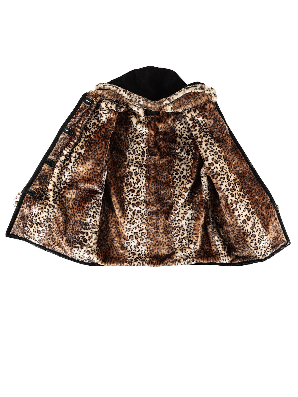 Vintage 80's Women Faux Sheepskin Coat in BlackMN457