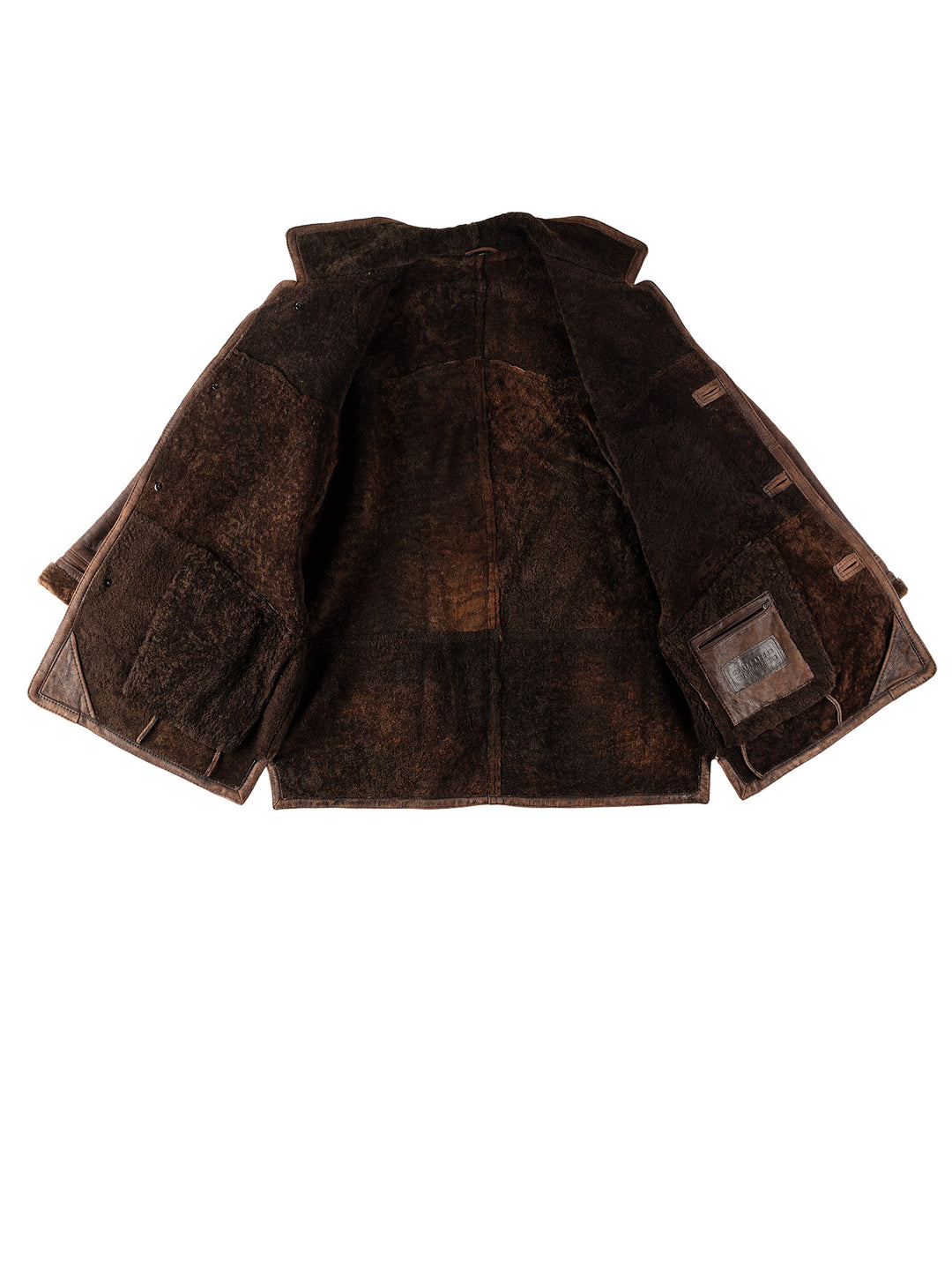 Vintage 80's Men Sheepskin Coat in BrownVN369