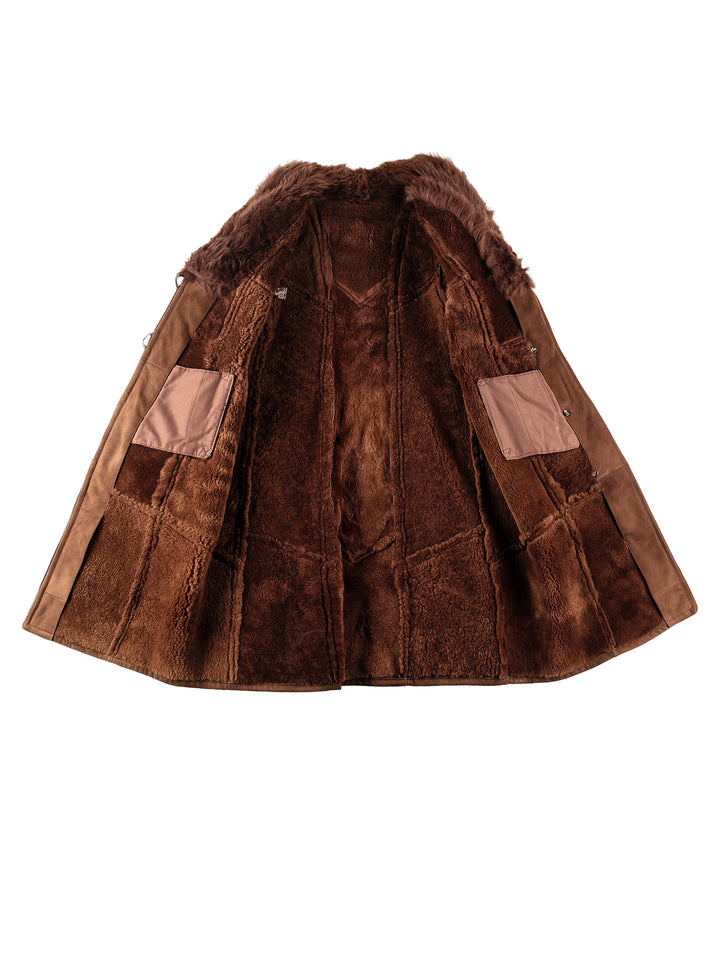Vintage 80's Women Sheepskin Coat in BrownMN281