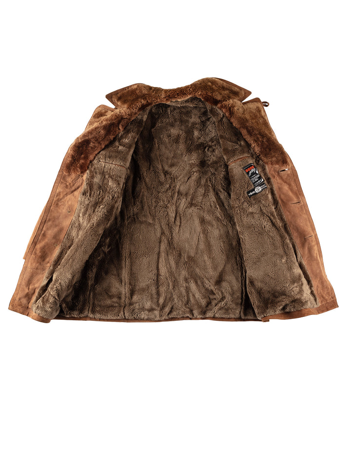 Vintage 80's Men Sheepskin Coat in BrownVN533