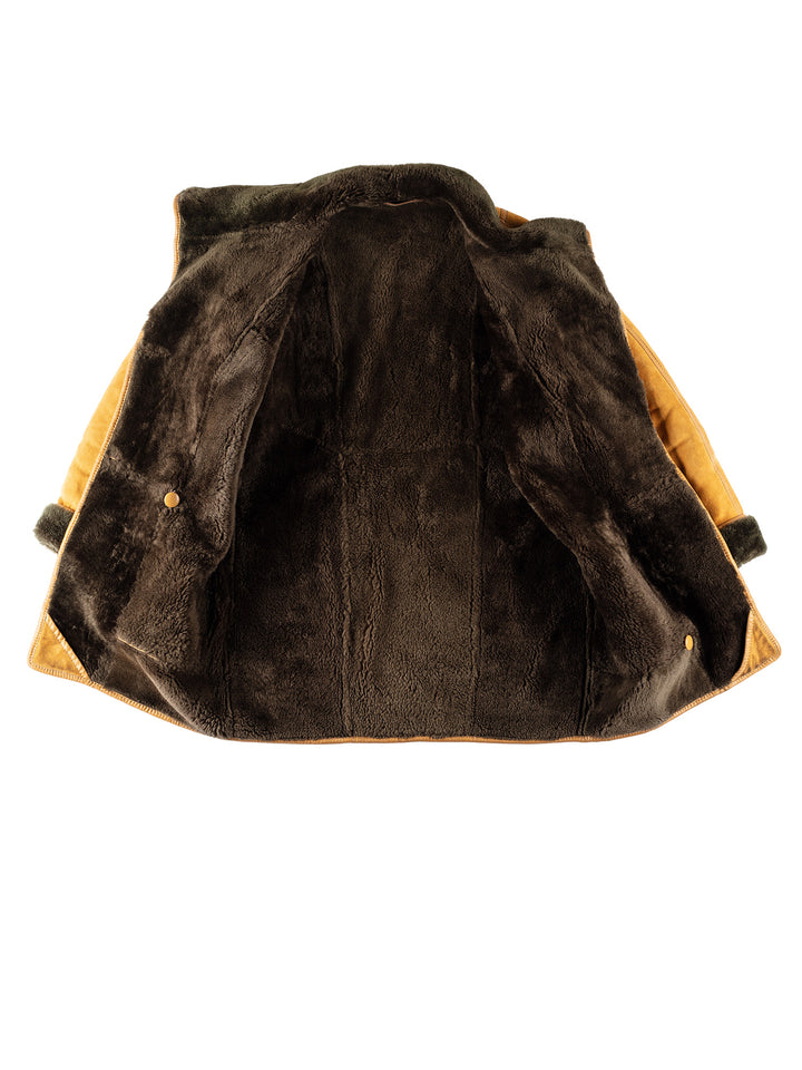 Vintage 70's Women Sheepskin Coat in YellowMN705