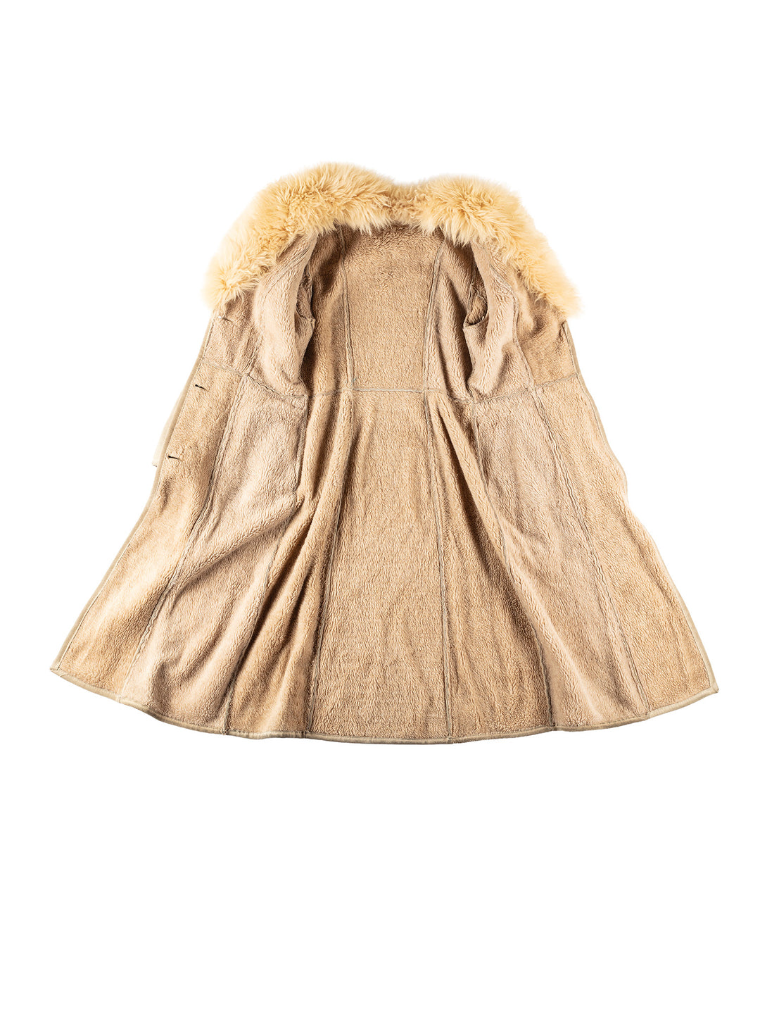 Vintage 70's Women Faux Sheepskin Coat in BeigeMN277