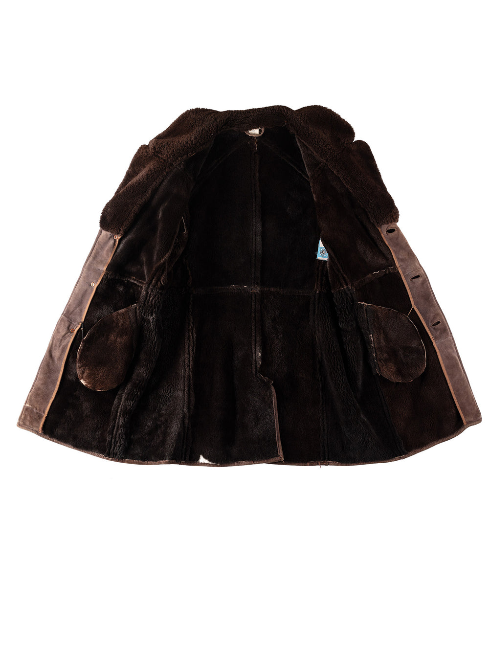 Vintage 70's Men Sheepskin Coat in BrownVN340