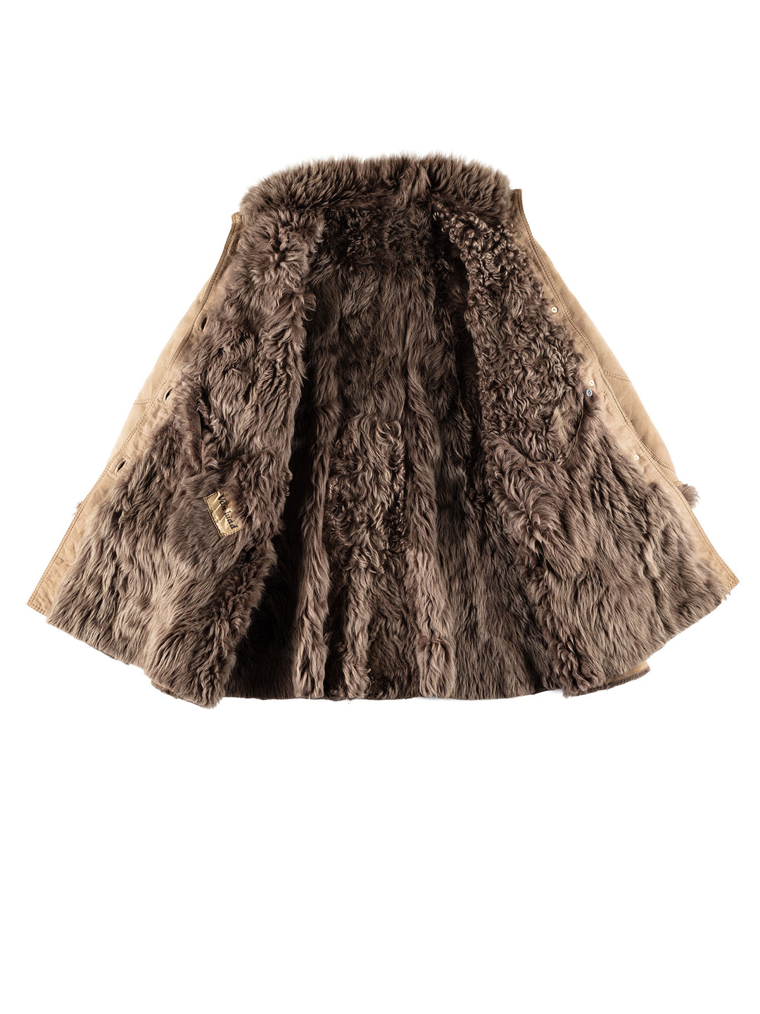 Vintage 80's Women Sheepskin Coat in BeigeMN799