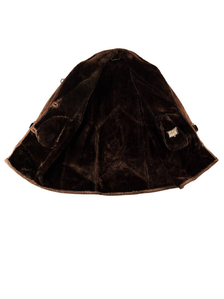 Vintage 80's Women Sheepskin Coat in BrownMN724Free Text